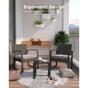 Outdoor Patio Furniture Set Rocking Bistro