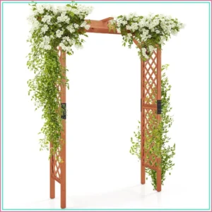 7FT Wooden Garden Arbor Trellis Wedding Arch